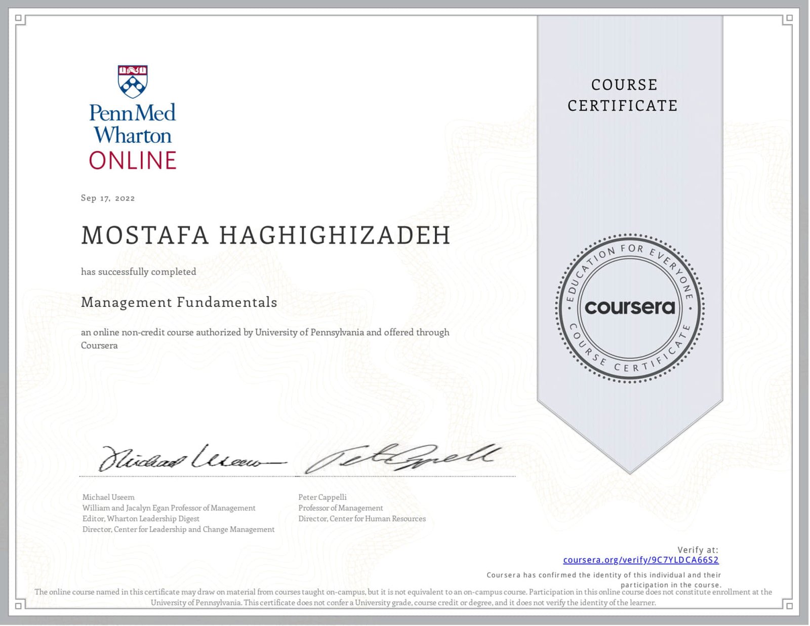 Mostafa Haghighizadeh Certificate 04